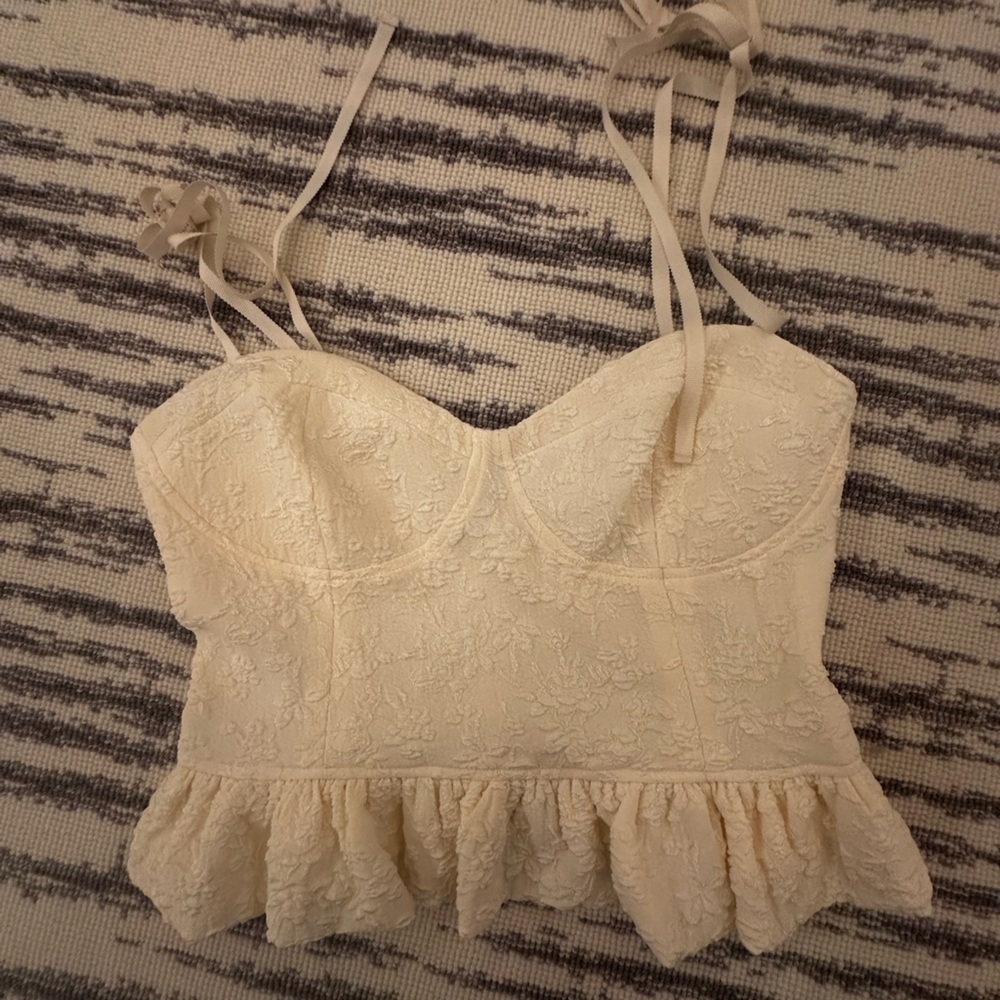 Cream color peplum top